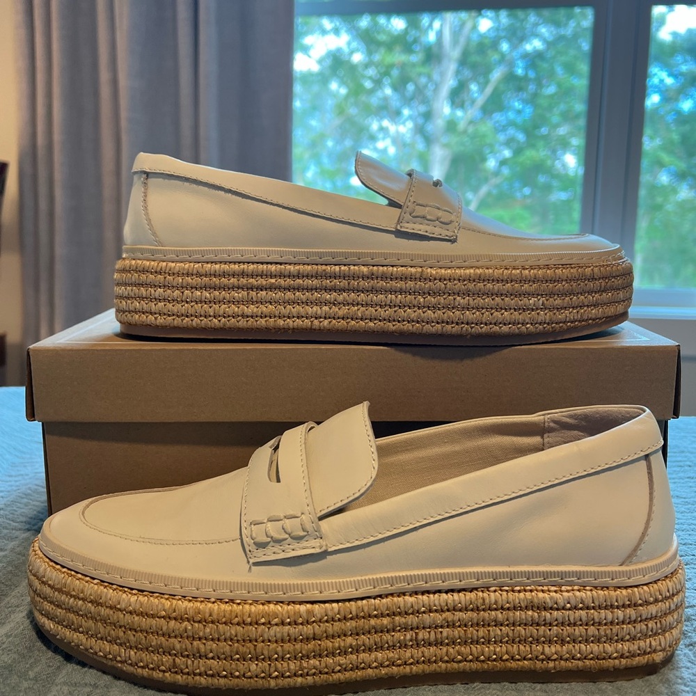 Dolce Vita Cream Loafers with Woven Sole